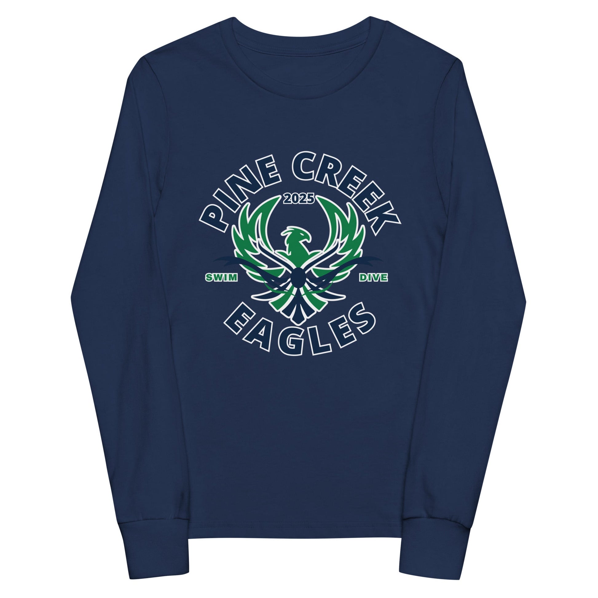Performance | Youth Long Sleeve T-Shirt | PINE CREEK SWIM & DIVE | Swim & Dive Logo