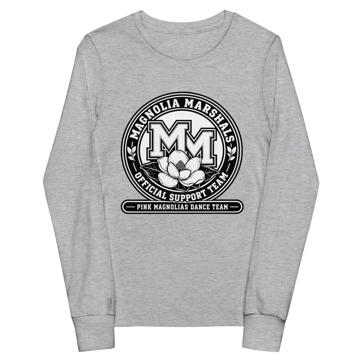 Performance | Youth Long Sleeve T-Shirt | Pink Magnolias Dance | Emblem Logo