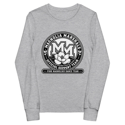 Performance | Youth Long Sleeve T-Shirt | Pink Magnolias Dance | Emblem Logo