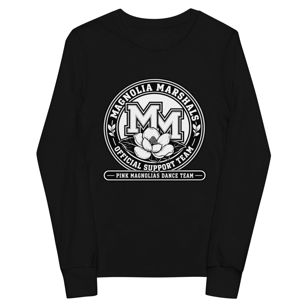 Performance | Youth Long Sleeve T-Shirt | Pink Magnolias Dance | Emblem Logo