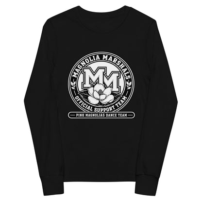 Performance | Youth Long Sleeve T-Shirt | Pink Magnolias Dance | Emblem Logo