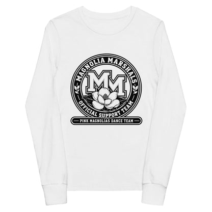Performance | Youth Long Sleeve T-Shirt | Pink Magnolias Dance | Emblem Logo
