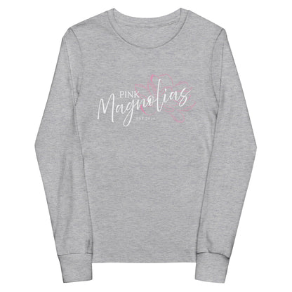 Performance | Youth Long Sleeve T-Shirt | Pink Magnolias Dance | Modern Script Logo