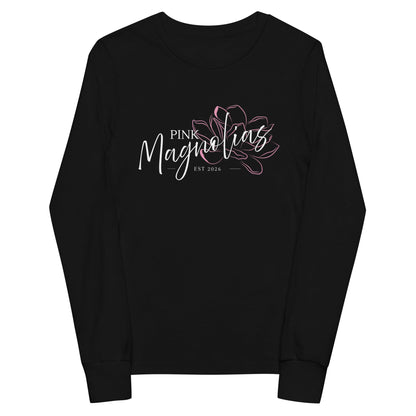 Performance | Youth Long Sleeve T-Shirt | Pink Magnolias Dance | Modern Script Logo