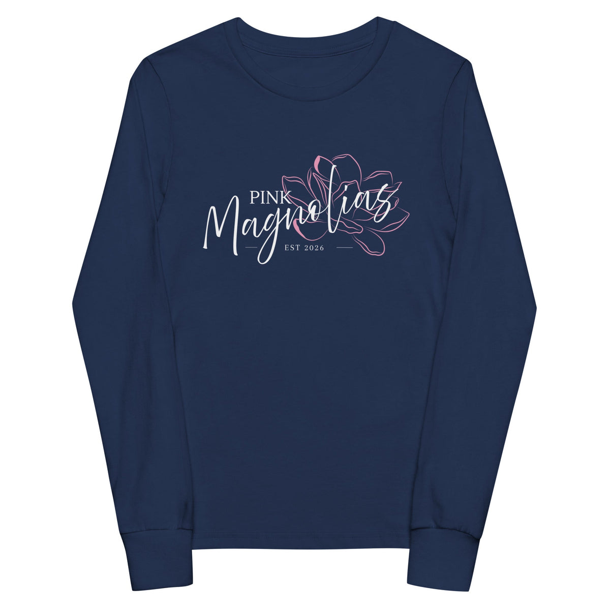 Performance | Youth Long Sleeve T-Shirt | Pink Magnolias Dance | Modern Script Logo