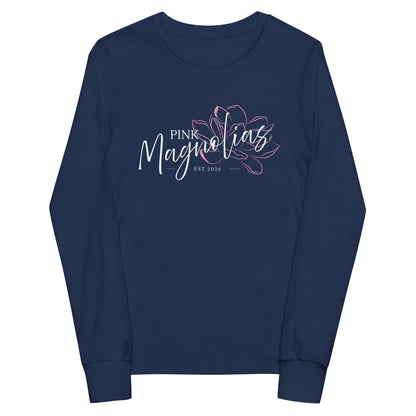 Performance | Youth Long Sleeve T-Shirt | Pink Magnolias Dance | Modern Script Logo