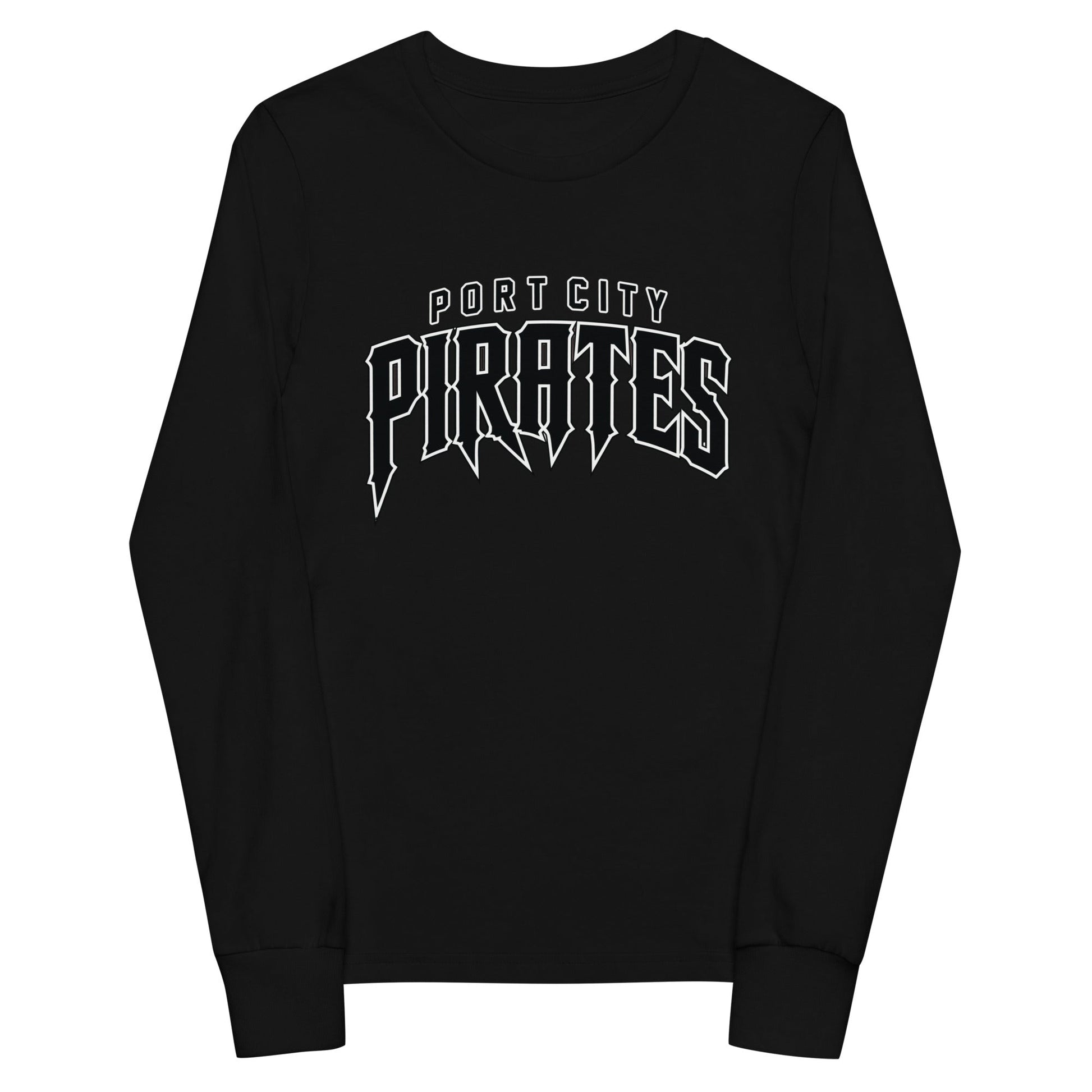 Performance | Youth Long Sleeve T-Shirt | Port City Pirates | Script Logo