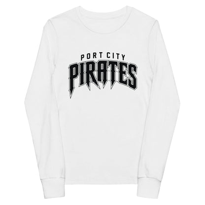 Performance | Youth Long Sleeve T-Shirt | Port City Pirates | Script Logo