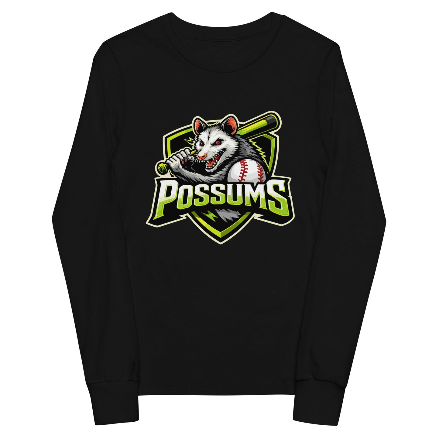 Performance | Youth Long Sleeve T-Shirt | Possums | Mascot Logo