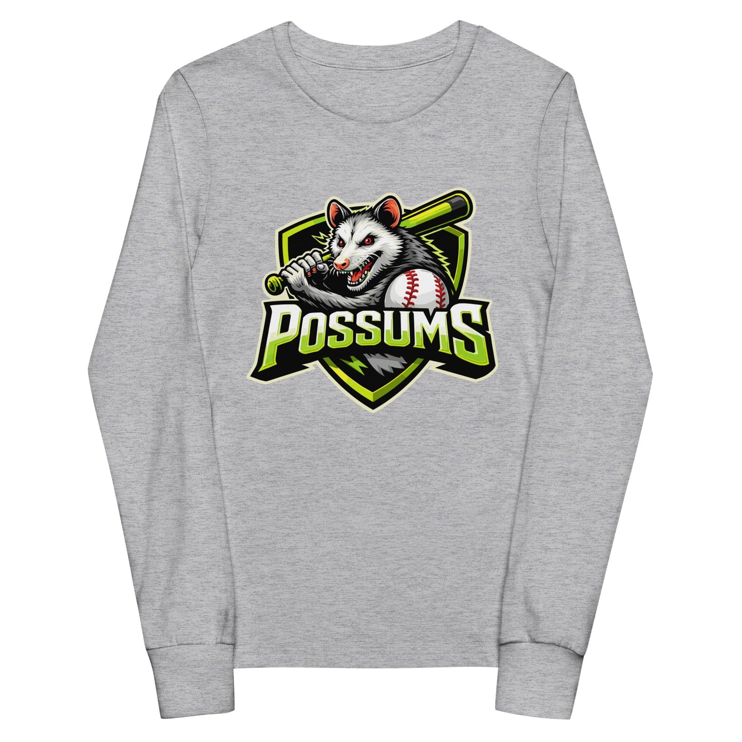 Performance | Youth Long Sleeve T-Shirt | Possums | Mascot Logo