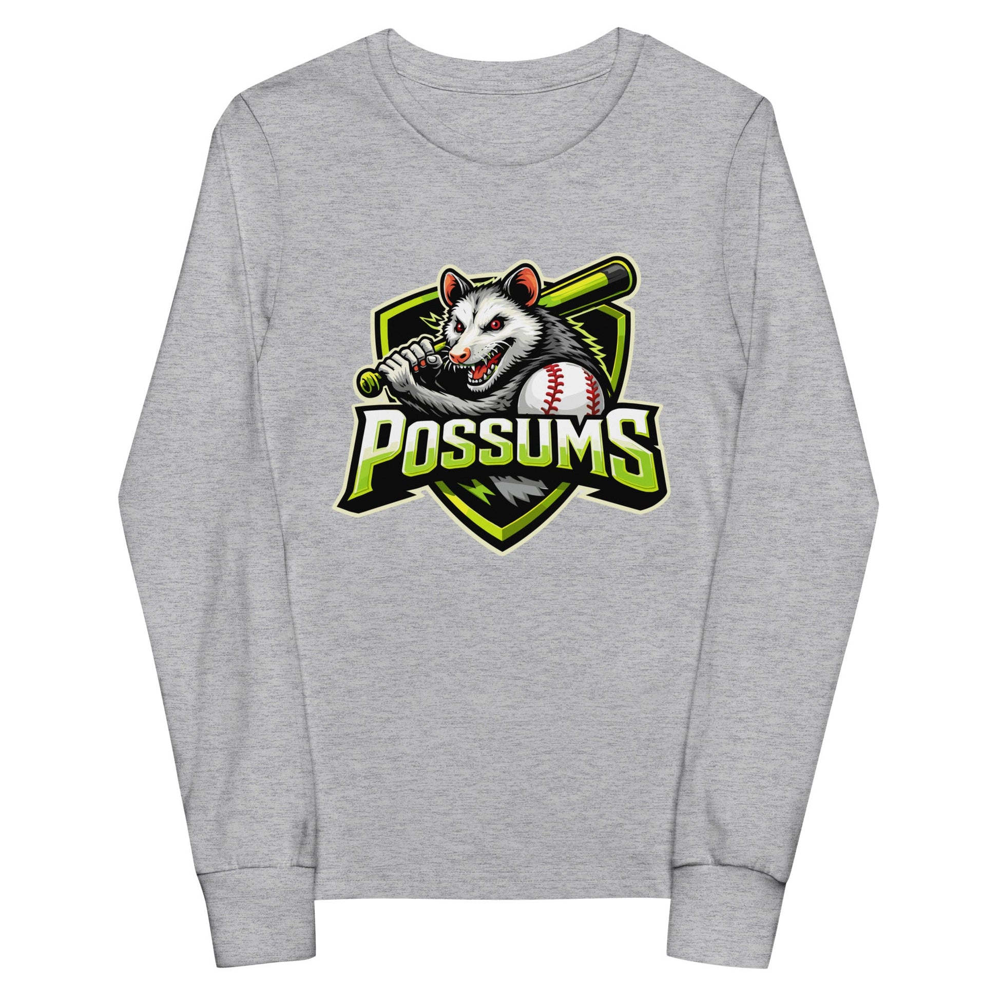 Performance | Youth Long Sleeve T-Shirt | Possums | Mascot Logo