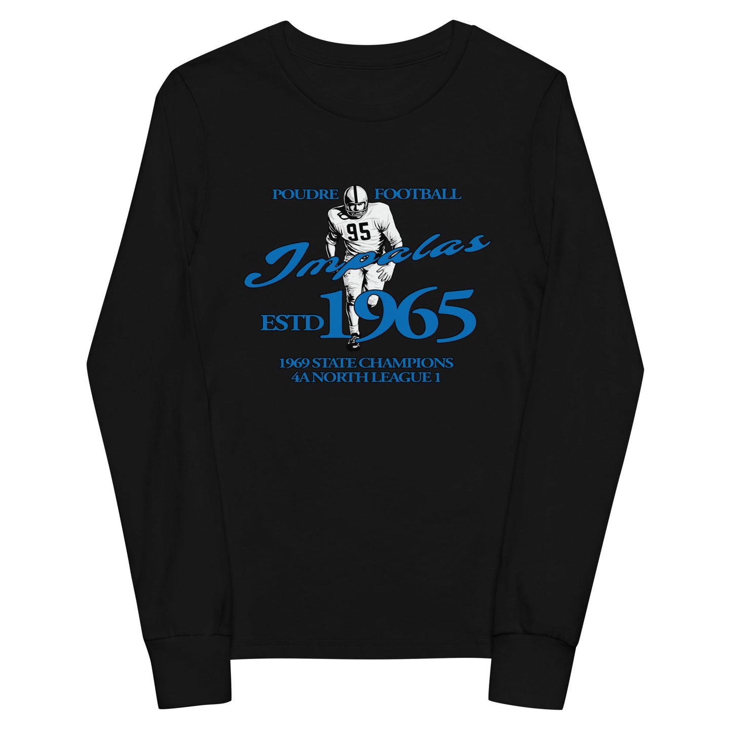 Performance | Youth Long Sleeve T-Shirt | Poudre Football | Dynasty Athletics Logo