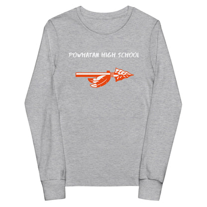 Performance | Youth Long Sleeve T-Shirt | Powhatan lacrosse | Arrowhead Logo