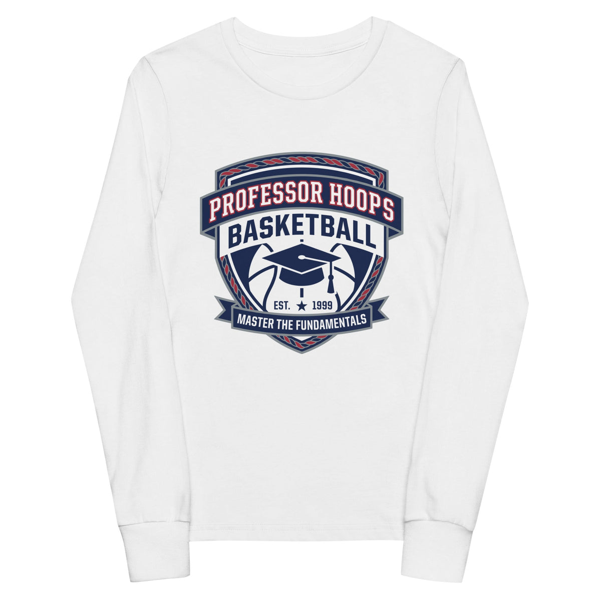 Performance | Youth Long Sleeve T-Shirt | Professor Hoops Basketball | Crest Logo