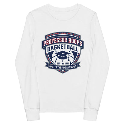 Performance | Youth Long Sleeve T-Shirt | Professor Hoops Basketball | Crest Logo