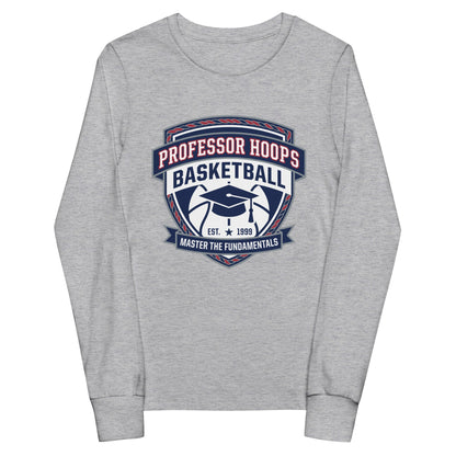 Performance | Youth Long Sleeve T-Shirt | Professor Hoops Basketball | Crest Logo