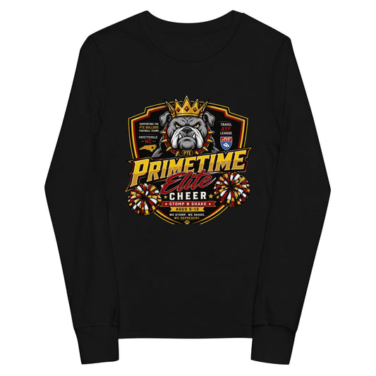 Performance | Youth Long Sleeve T-Shirt | PTE Bulldog Cheer | Shield Logo