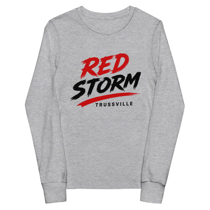 Performance | Youth Long Sleeve T-Shirt | Red Storm | Modern Script Logo
