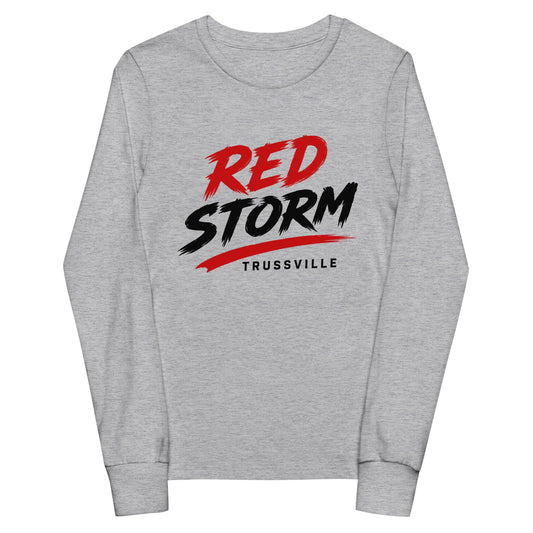Performance | Youth Long Sleeve T-Shirt | Red Storm | Modern Script Logo