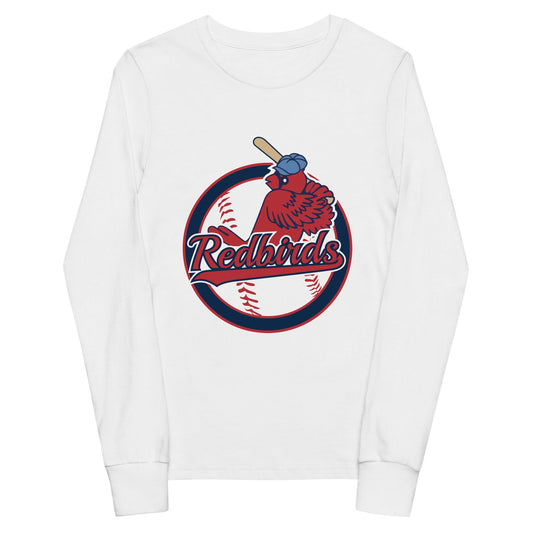 Performance | Youth Long Sleeve T-Shirt | Redbirds | Vintage Badge Logo