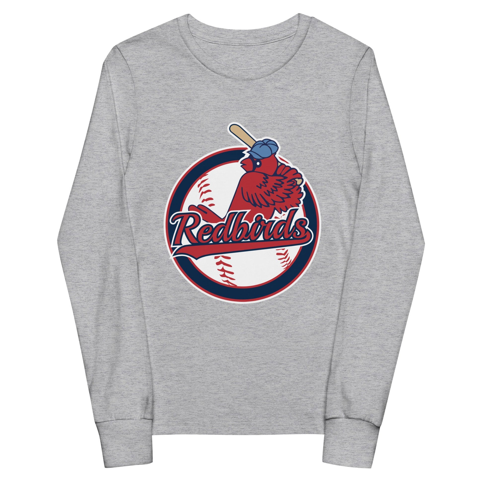 Performance | Youth Long Sleeve T-Shirt | Redbirds | Vintage Badge Logo