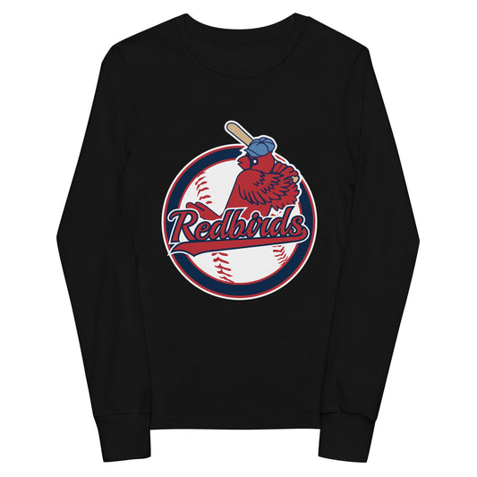 Performance | Youth Long Sleeve T-Shirt | Redbirds | Vintage Badge Logo