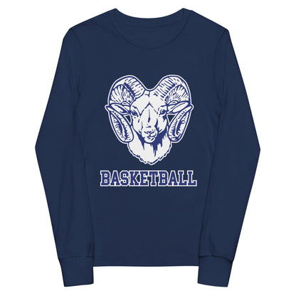 Performance | Youth Long Sleeve T-Shirt | Rensselaer Rams | Basketball Logo
