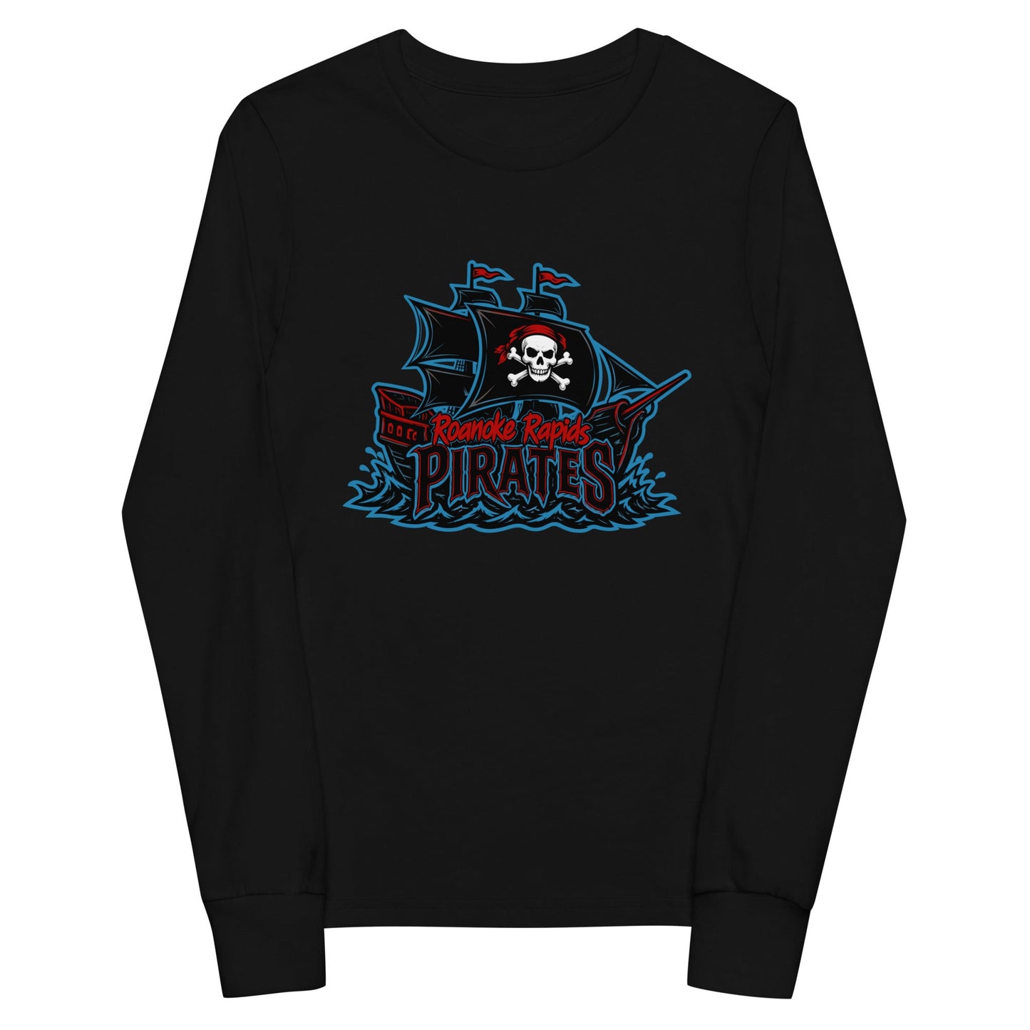 Performance | Youth Long Sleeve T-Shirt | Roanoke Rapids Pirates | Black Sail Battlers Logo