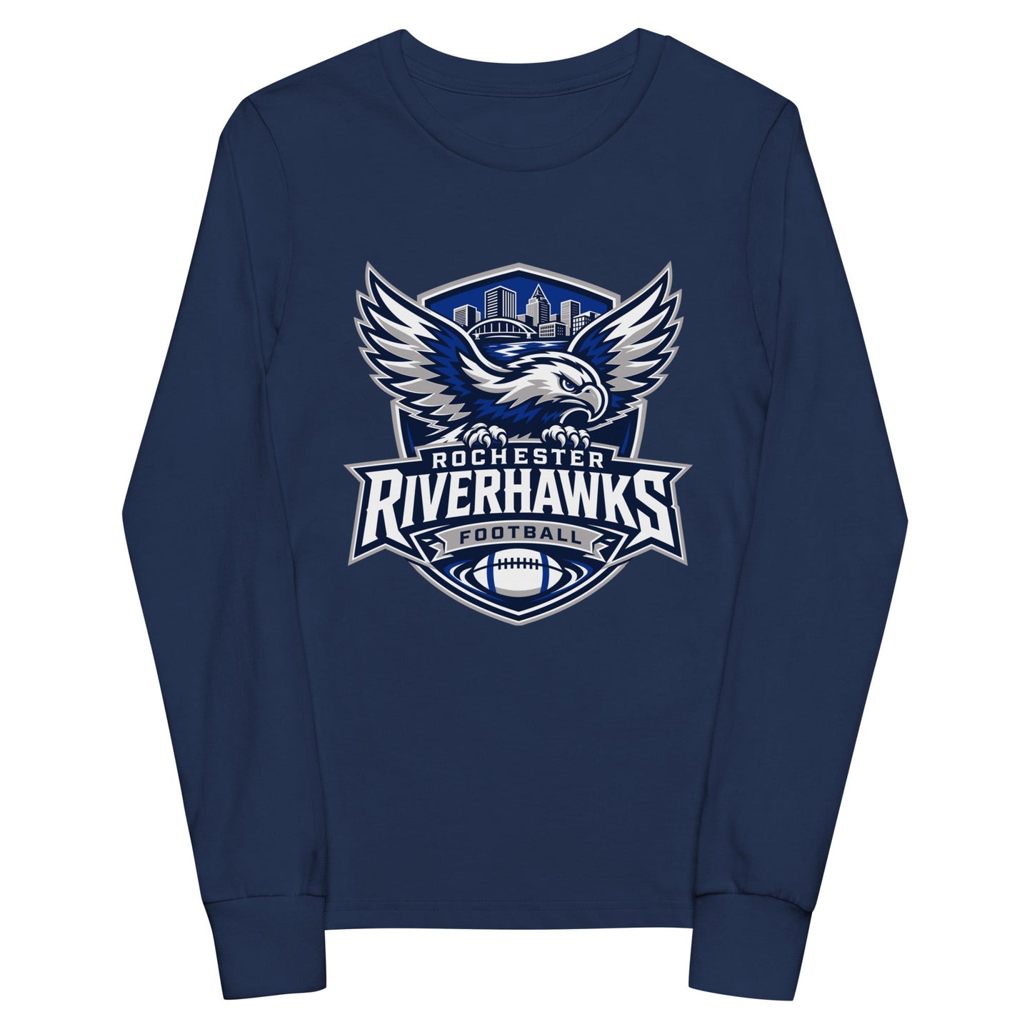 Performance | Youth Long Sleeve T-Shirt | Rochester Riverhawks | Shield Logo