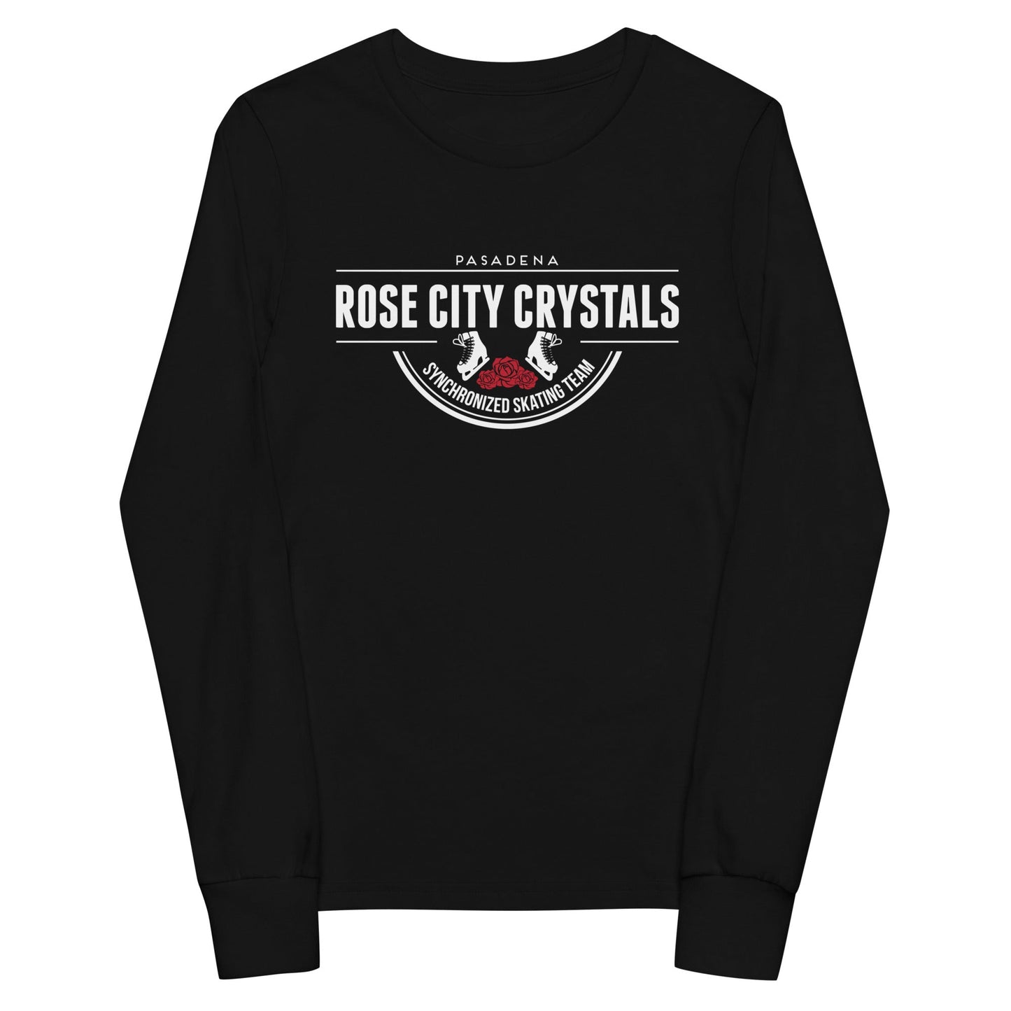 Performance | Youth Long Sleeve T-Shirt | Rose City Crystals | Script Logo