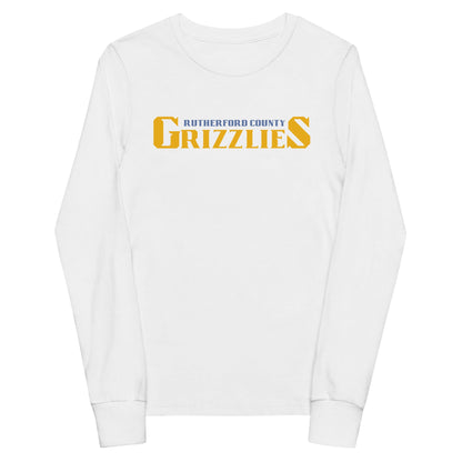 Performance | Youth Long Sleeve T-Shirt | Rutherford County Grizzlies Football | Script Logo
