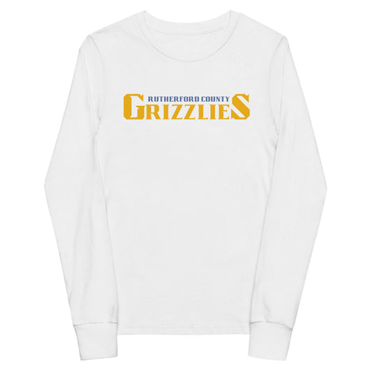 Performance | Youth Long Sleeve T-Shirt | Rutherford County Grizzlies Football | Script Logo