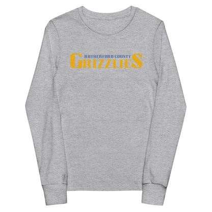 Performance | Youth Long Sleeve T-Shirt | Rutherford County Grizzlies Football | Script Logo