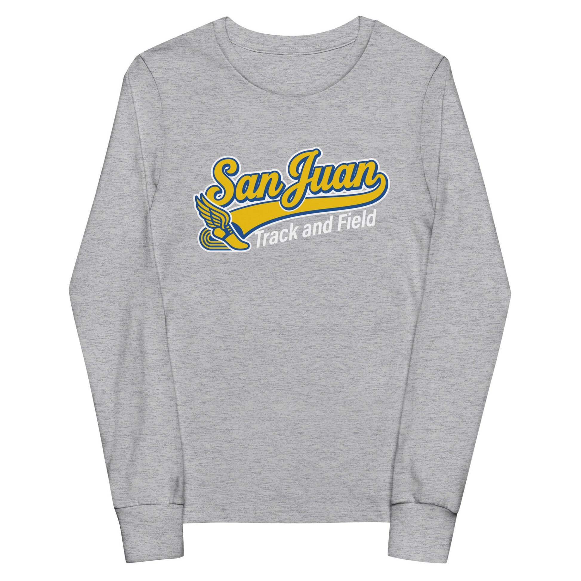 Performance | Youth Long Sleeve T-Shirt | San Juan Track and Field | Script Logo