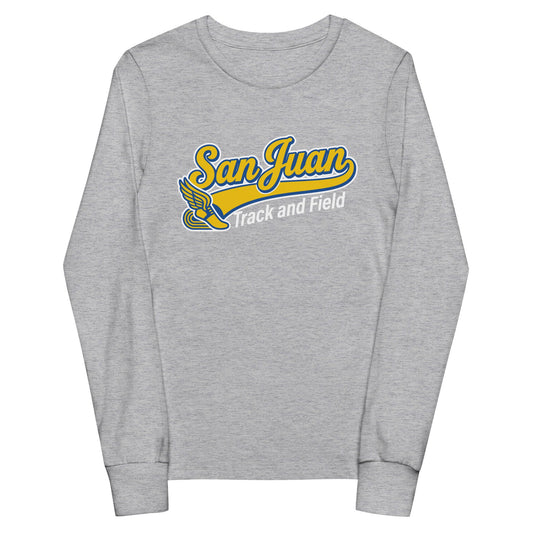 Performance | Youth Long Sleeve T-Shirt | San Juan Track and Field | Script Logo