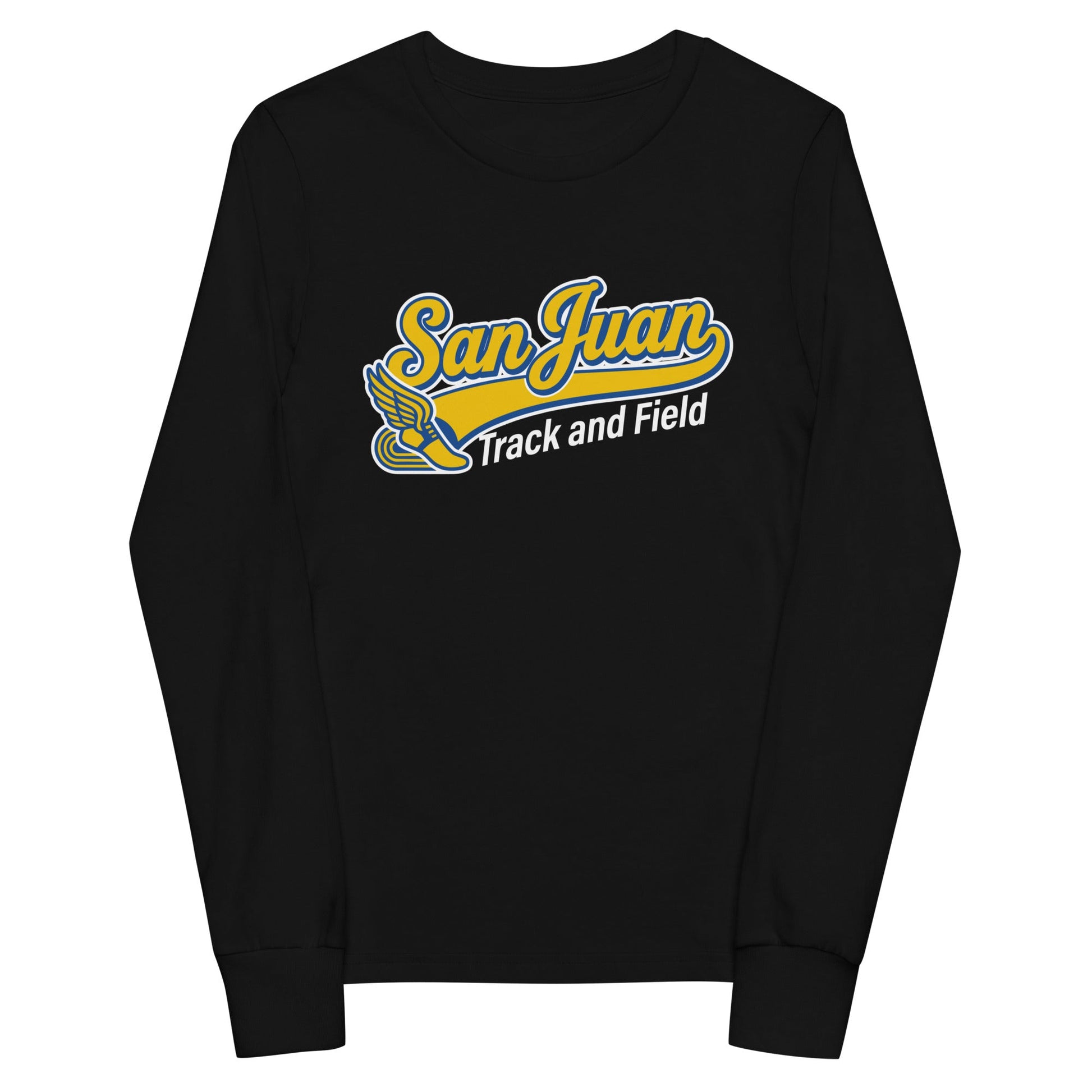 Performance | Youth Long Sleeve T-Shirt | San Juan Track and Field | Script Logo