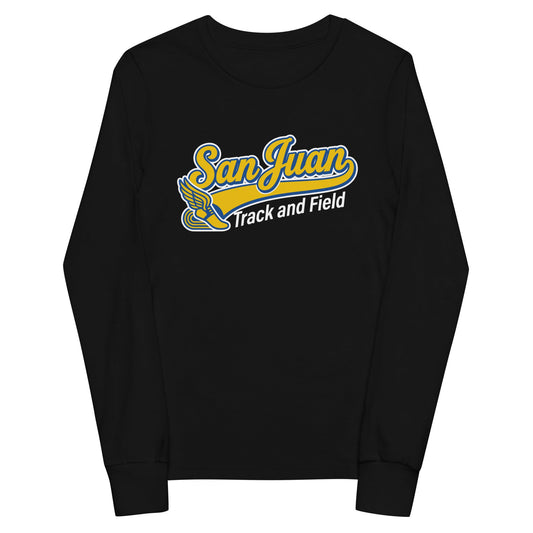 Performance | Youth Long Sleeve T-Shirt | San Juan Track and Field | Script Logo