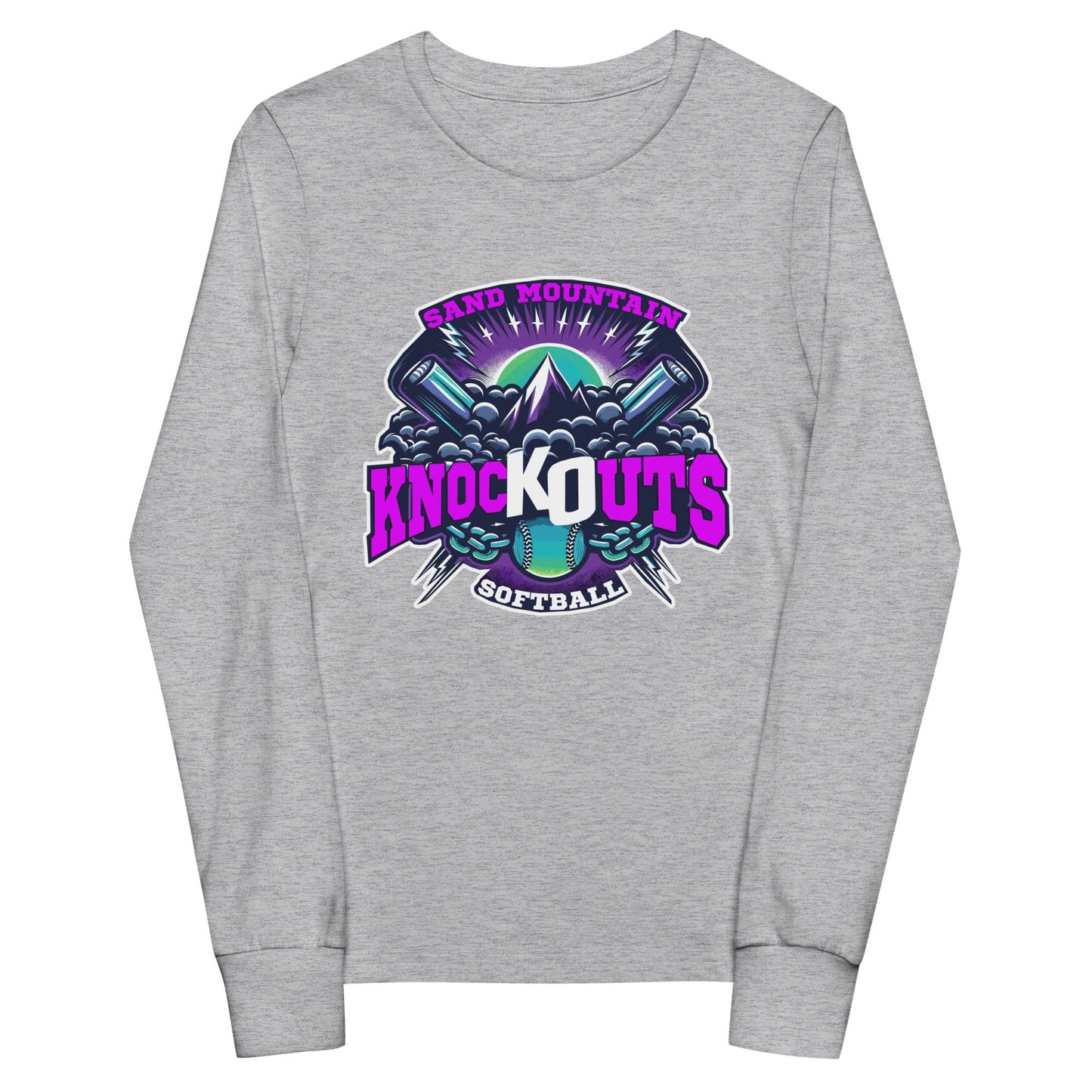 Performance | Youth Long Sleeve T-Shirt | Sand Mountain Knockouts | Ball & Bat Logo