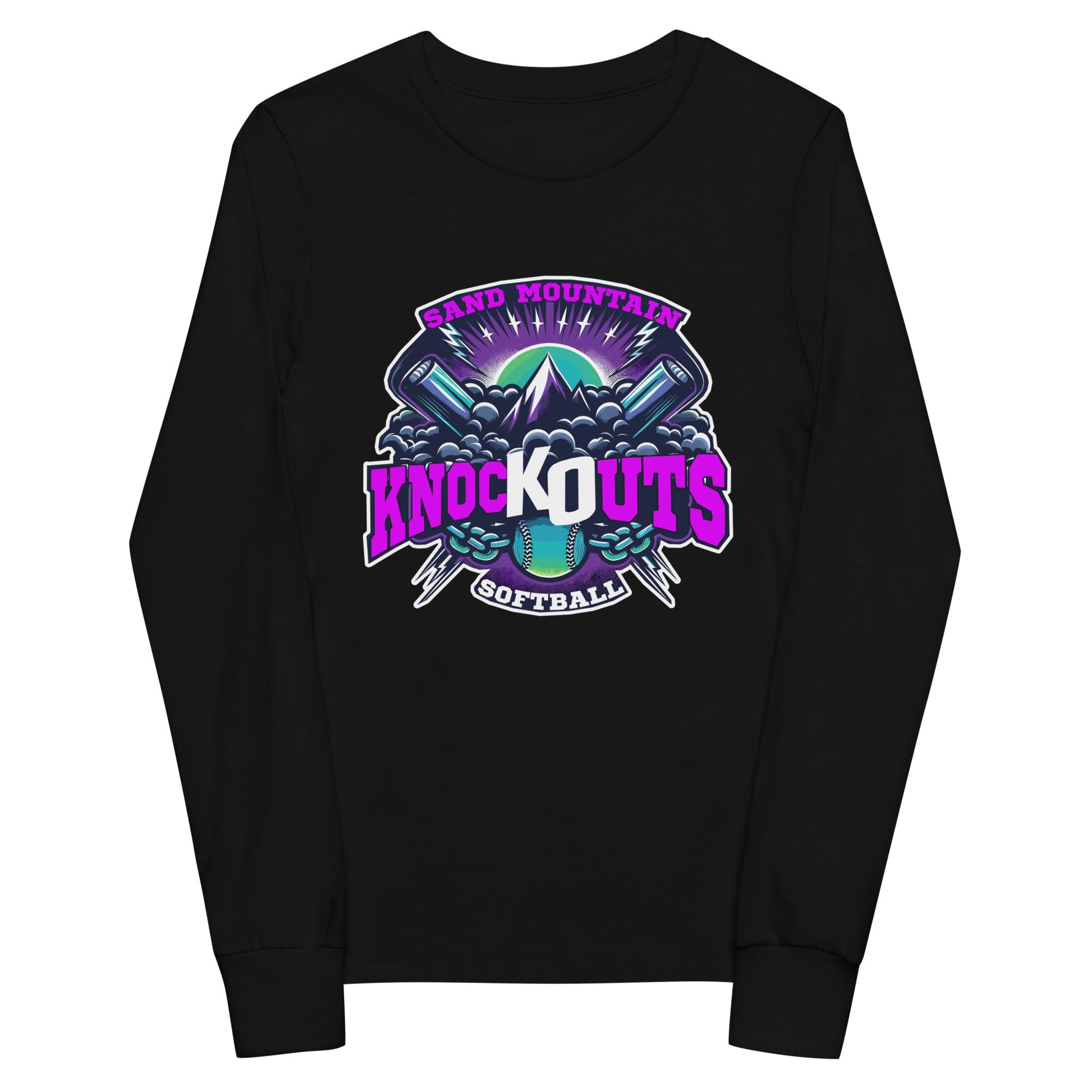 Performance | Youth Long Sleeve T-Shirt | Sand Mountain Knockouts | Ball & Bat Logo