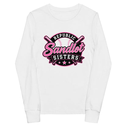 Performance | Youth Long Sleeve T-Shirt | Sandlot Sisters | Badge Logo