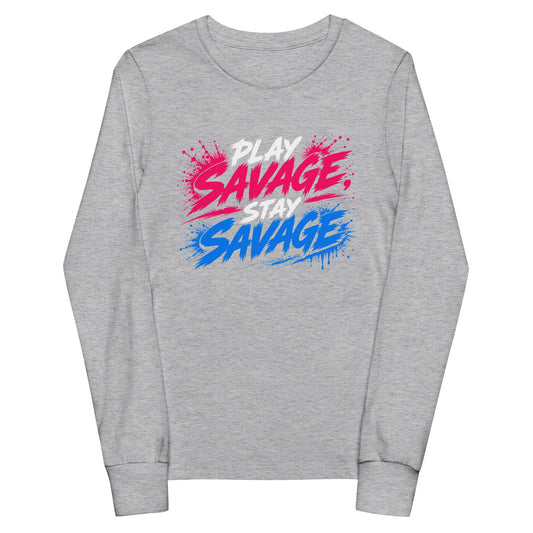 Performance | Youth Long Sleeve T-Shirt | Savage Softball | Play Stay Logo