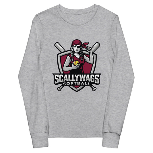 Performance | Youth Long Sleeve T-Shirt | Scallywags Softball | Crest Logo