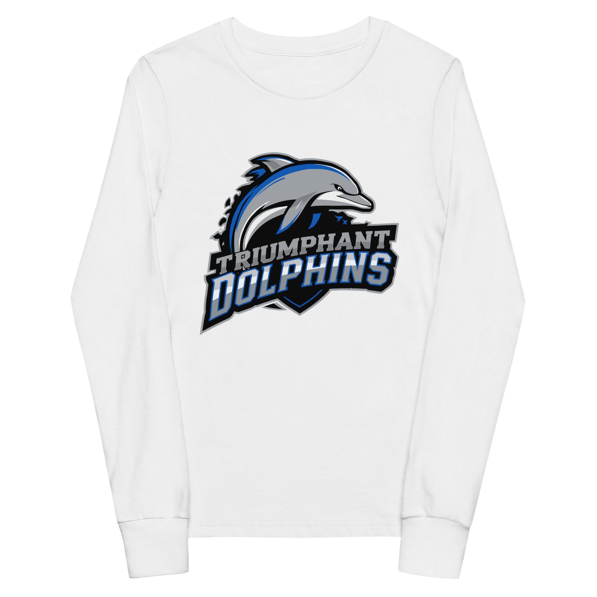 Performance | Youth Long Sleeve T-Shirt | SE Triumphant Dolphins | Dolphins Mascot Logo