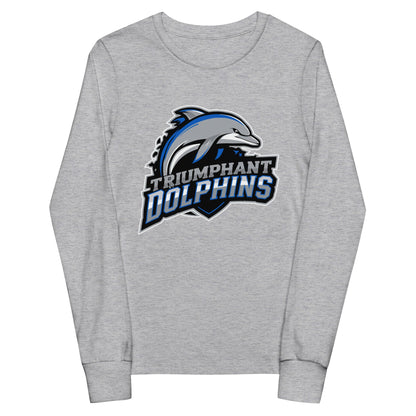 Performance | Youth Long Sleeve T-Shirt | SE Triumphant Dolphins | Dolphins Mascot Logo