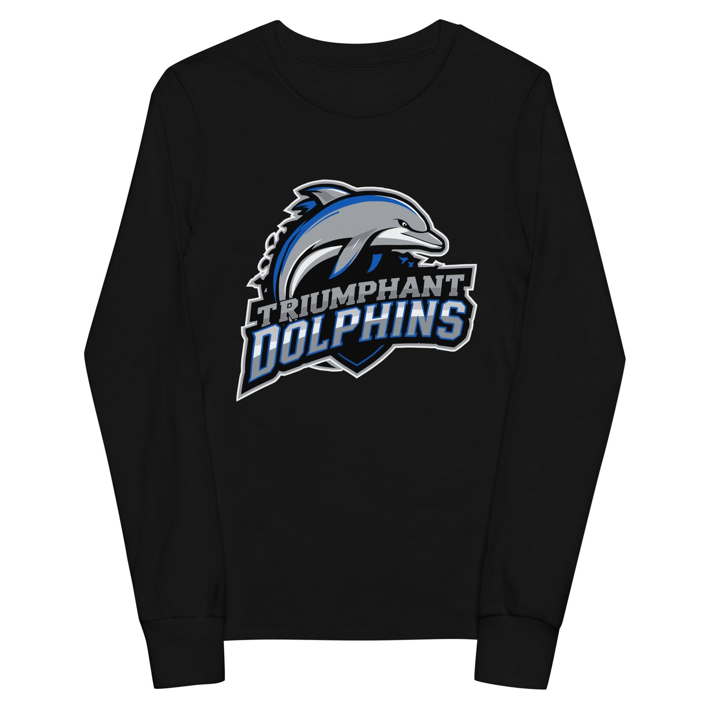 Performance | Youth Long Sleeve T-Shirt | SE Triumphant Dolphins | Dolphins Mascot Logo