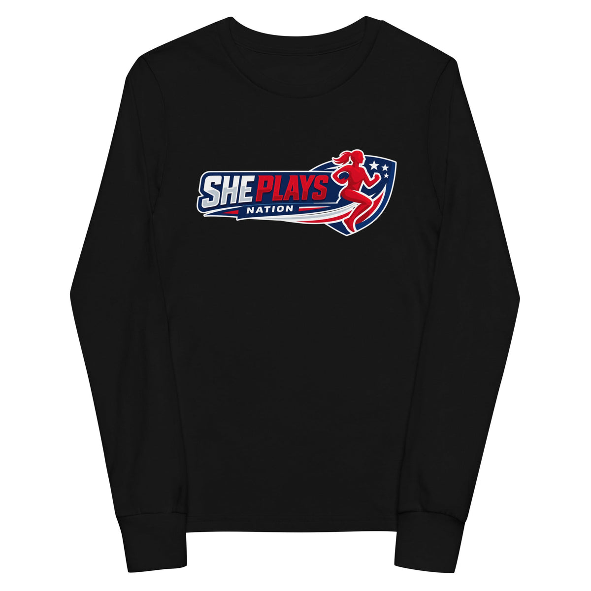 Performance | Youth Long Sleeve T-Shirt | She Plays Nation | Crest Logo
