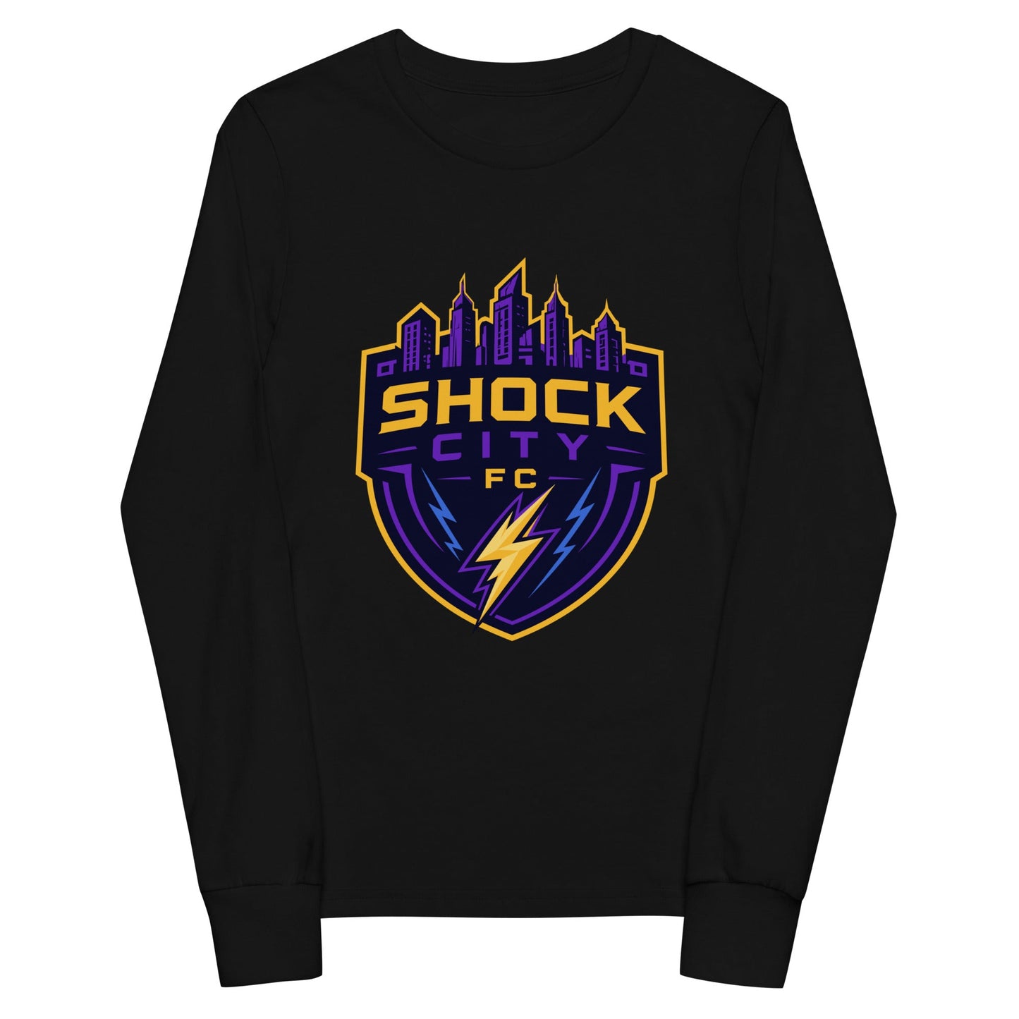 Performance | Youth Long Sleeve T-Shirt | Shock City FC | Crest Logo