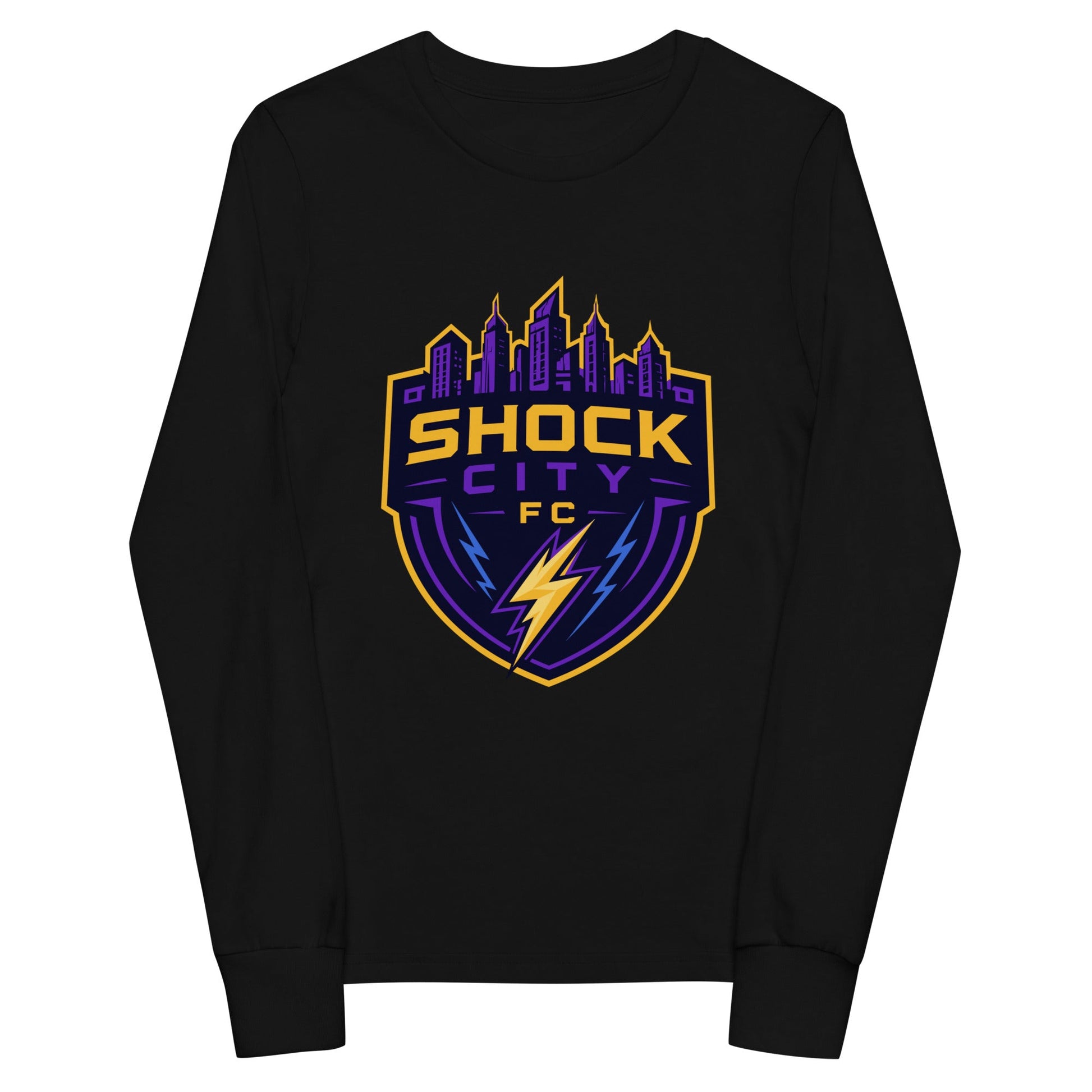 Performance | Youth Long Sleeve T-Shirt | Shock City FC | Crest Logo