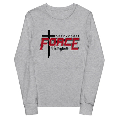 Performance | Youth Long Sleeve T-Shirt | Shreveport Force Volleyball | Crest Logo