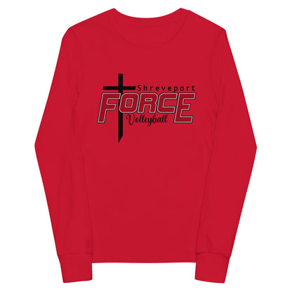 Performance | Youth Long Sleeve T-Shirt | Shreveport Force Volleyball | Crest Logo